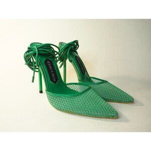 Jessica Rich Green Mash Strappy Lace-Up Heels, Size 36 (IT) 6 (US)